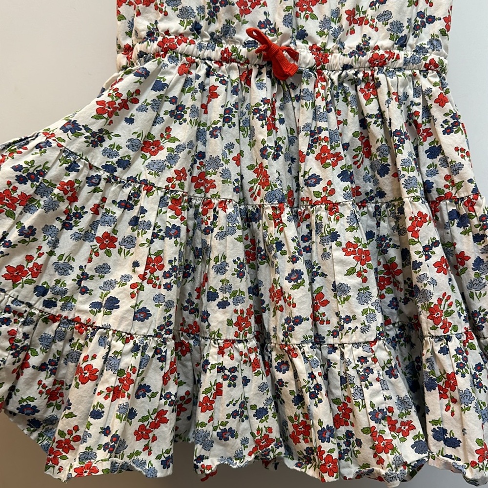 Mini Boden White Floral Sundress with Red and Blue Flowers - Picture 4 of 7